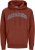 Jack & Jones CALEB Hoodie Red - Mikiny & mikiny bez kapucne - Mikiny & Mikiny s Kapucňou 2XL-12XL