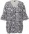 Ulla Popken Geometric Print Trumpet Sleeve Tee Black - Potlačené tričká pre ženy - 