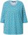 Ulla Popken Flower Print 3/4 Sleeve A-Line Tee Deep Aqua - Potlačené tričká pre ženy - 