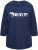 Ulla Popken Queens 3/4 Sleeve Graphic Tee Ink Blue - Potlačené tričká pre ženy - 