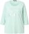 Ulla Popken Metallic Lettering 3/4 Sleeve Tee Mint Green - Potlačené tričká pre ženy - 