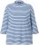 Ulla Popken Striped 3/4 Sleeve Turtleneck Tee Light Blue - Potlačené tričká pre ženy - 