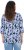 Ulla Popken Floral Print 3/4 Sleeve V-Neck Tee Navy Blue - Potlačené tričká pre ženy - 