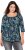 Ulla Popken Graphic Print Square Neck Tee Black - Potlačené tričká pre ženy - 