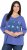 Ulla Popken Meet Me In The Moonlight 3/4 Sleeve Graphic Tee Atlantic Blue - Potlačené tričká pre ženy - 