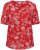 Kaffe Curve Ami Short Sleeve Blouse Printed Poppy Red - Blúzky & tuniky - 