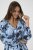 Kaffe Curve Aliana Dress Blue Flower Animal - Midi šaty - 