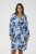 Kaffe Curve Aliana Dress Blue Flower Animal - Midi šaty - 