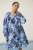 Kaffe Curve Aliana Dress Blue Flower Animal - Midi šaty - 
