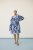 Kaffe Curve Aliana Dress Blue Flower Animal - Midi šaty - 