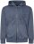 Kam Jeans 7082 Garment DYE with Zipper Hoodie Vintage Indigo - Mikiny & mikiny bez kapucne - Mikiny & Mikiny s Kapucňou 2XL-12XL