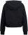 Ulla Popken Ribbed Inset Zip Collar Hoodie Black - Mikiny & mikiny bez kapucne - 