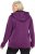 Ulla Popken Sweater Knit Fleece Hoodie Aubergine - Mikiny & mikiny bez kapucne - 