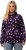 Ulla Popken Floral Print Drawstring Collar Hoodie Black - Mikiny & mikiny bez kapucne - 