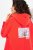 Ulla Popken Back Print Kangaroo Pocket Hoodie Hibiscus Red - Mikiny & mikiny bez kapucne - Pohodlné mikiny, hoodie a pletené svetre