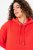 Ulla Popken Back Print Kangaroo Pocket Hoodie Hibiscus Red - Mikiny & mikiny bez kapucne - Pohodlné mikiny, hoodie a pletené svetre