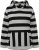 Ulla Popken Mixed Stripe Long Sleeve Hoodie Black - Mikiny & mikiny bez kapucne - 