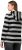 Ulla Popken Mixed Stripe Long Sleeve Hoodie Black - Mikiny & mikiny bez kapucne - 