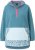 Ulla Popken Floral Detail Fleece Hoodie Ice Green - Mikiny & mikiny bez kapucne - 