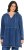 Ulla Popken Indigo Dyed Flounce Panel Hoodie Blue - Mikiny & mikiny bez kapucne - 