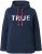 Ulla Popken TRUE Lettering Hoodie Navy Blue - Mikiny & mikiny bez kapucne - 