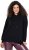 Ulla Popken Decorative Lace-Up Hoodie Black - Mikiny & mikiny bez kapucne - 