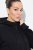 Ulla Popken Mix Fabric Reflective Trim Zip Hoodie Black - Mikiny & mikiny bez kapucne - Pohodlné mikiny, hoodie a pletené svetre