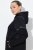 Ulla Popken Mix Fabric Reflective Trim Zip Hoodie Black - Mikiny & mikiny bez kapucne - Pohodlné mikiny, hoodie a pletené svetre