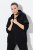 Ulla Popken Mix Fabric Reflective Trim Zip Hoodie Black - Mikiny & mikiny bez kapucne - Pohodlné mikiny, hoodie a pletené svetre