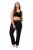 Ulla Popken Bootcut Elastic Waist Cotton French Terry Sport Pants Black - Nohavice - Nohavice pre ženy vo veľkých veľkostiach