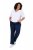 Ulla Popken Mony Elastic Waist Zip Pocket Jeans Dark Blue Denim - Džínsy - Dámske džínsy veľkých veľkostí