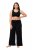 Ulla Popken Wide Leg Smocked Waist Knit Pants Black - Nohavice - Nohavice pre ženy vo veľkých veľkostiach