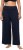 Ulla Popken Wide Leg Smocked Waist Knit Pants Night Blue - Džíny & Nohavice vo Veľkých Veľkostiach – Plus Size - 