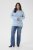 Kaffe Curve Jina Knit Pullover Powder Blue Melange - Pletené svetre - 