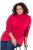 Ulla Popken Basic Long Sleeve Slim Fit Turtleneck Red - Mikiny & mikiny bez kapucne - Pohodlné mikiny, hoodie a pletené svetre