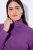 Ulla Popken Basic Long Sleeve Slim Fit Turtleneck Purple - Mikiny & mikiny bez kapucne - Pohodlné mikiny, hoodie a pletené svetre