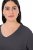 Ulla Popken Back To Basics V-Neck Relaxed Fit Cotton Tee Charcoal Grey Melange - Tričká - Dámske tričká