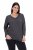 Ulla Popken Back To Basics V-Neck Relaxed Fit Cotton Tee Charcoal Grey Melange - Tričká - Dámske tričká