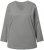 Ulla Popken Back To Basics V-Neck Relaxed Fit Cotton Tee Light Grey Melange - Tričká - 