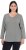 Ulla Popken Back To Basics V-Neck Relaxed Fit Cotton Tee Light Grey Melange - Tričká - 