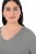 Ulla Popken Back To Basics V-Neck Relaxed Fit Cotton Tee Light Grey Melange - Tričká - Dámske tričká
