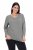Ulla Popken Back To Basics V-Neck Relaxed Fit Cotton Tee Light Grey Melange - Tričká - Dámske tričká