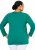 Ulla Popken Back To Basics V-Neck Relaxed Fit Cotton Tee Emerald Green - Tričká - 