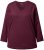 Ulla Popken Back To Basics V-Neck Relaxed Fit Cotton Tee Dark Berry - Tričká - 