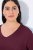 Ulla Popken Back To Basics V-Neck Relaxed Fit Cotton Tee Dark Berry - Tričká - Dámske tričká