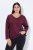 Ulla Popken Back To Basics V-Neck Relaxed Fit Cotton Tee Dark Berry - Tričká - Dámske tričká