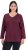 Ulla Popken Back To Basics V-Neck Relaxed Fit Cotton Tee Dark Berry - Tričká - 