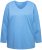 Ulla Popken Back To Basics V-Neck Relaxed Fit Cotton Tee Light Cornflower - Tričká - 