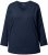 Ulla Popken Back To Basics V-Neck Relaxed Fit Cotton Tee Navy Blue - Tričká - 