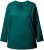 Ulla Popken Back To Basics V-Neck Relaxed Fit Cotton Tee Teal Green - Tričká - 